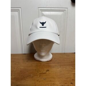 Project Rock Under Armour Hat Cap Strap back‎ White Free Fit Dad Athletic